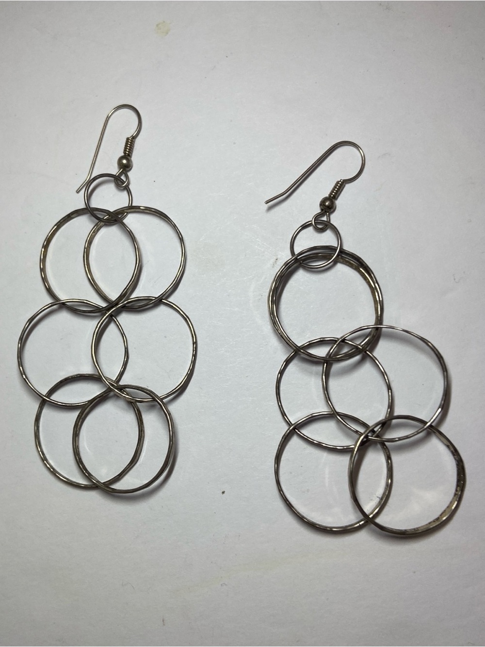 Silver-Tone Interlocking Multi-Hoop Drop Earrings - Silver Tone